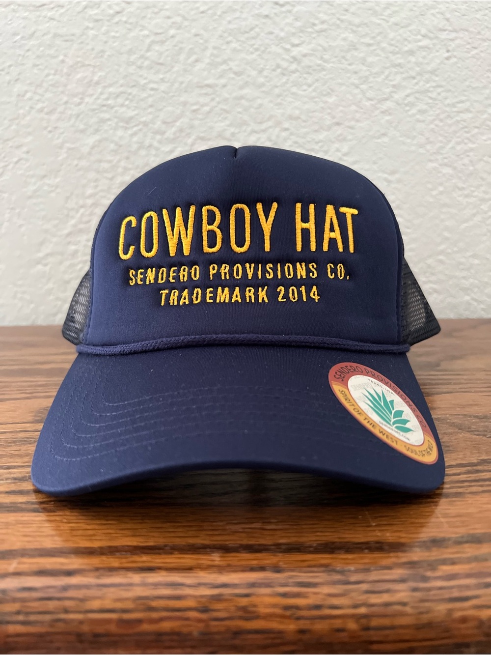 Sendero Provisions Co. Cowboy Hat Embroidered Logo Snapback Trucker Cap Navy NWT